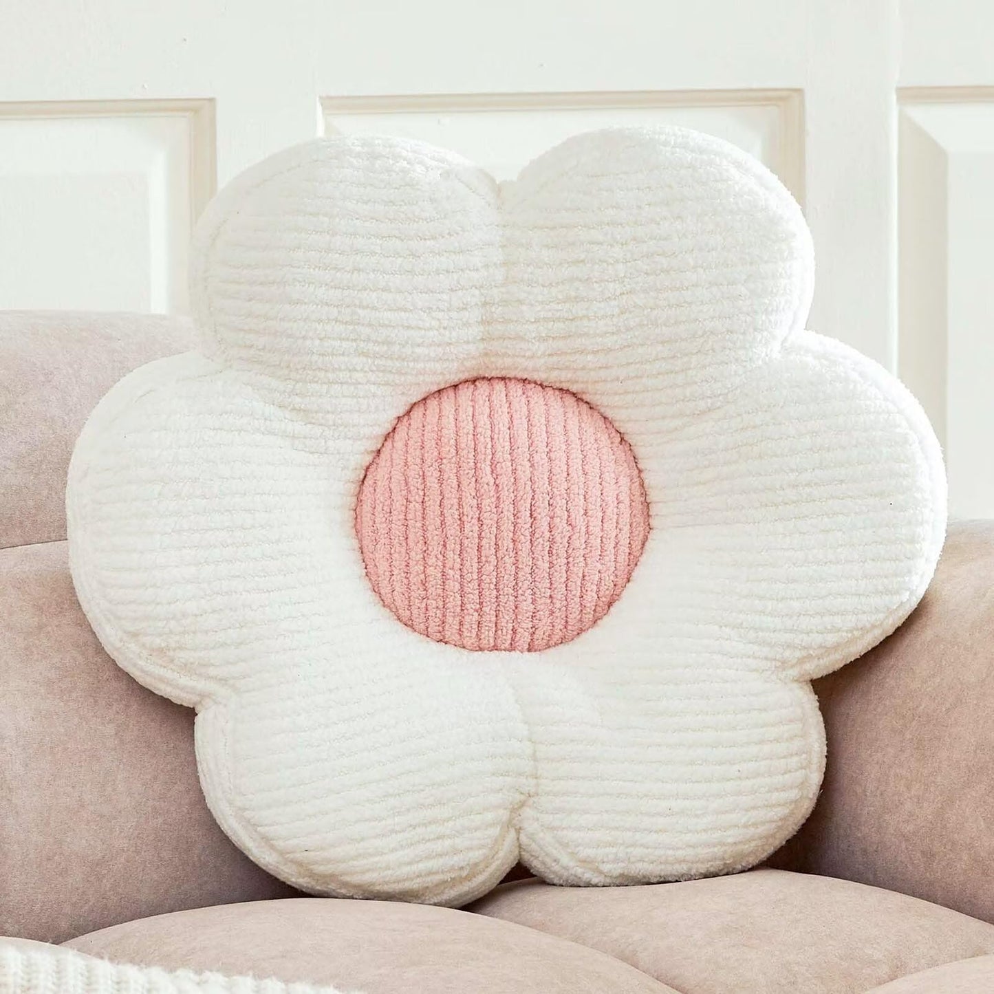 Flower Pillow, Flower Shaped Pillow Cute Flower Decorative Pillows for Bed, Soft Flower Pillow Daisy Pillow Home Decor Floor Seating Cushion (Sage Green, 19.6 Inches)