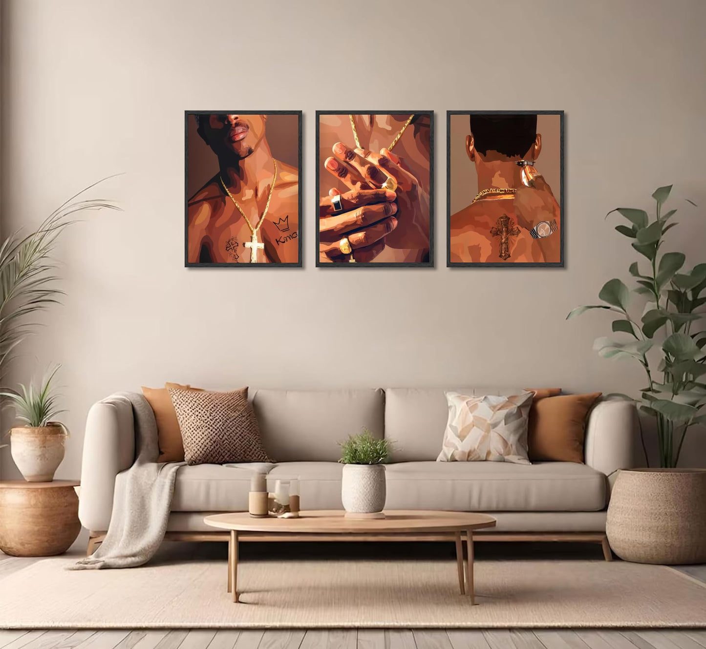 3 Pcs Black Woman Poster Wall Art African American Black Female Pictures Wall Decor Black Canvas Print African American Decor Artwork for Bedroom Living Room Bathroom Office Home Decoration