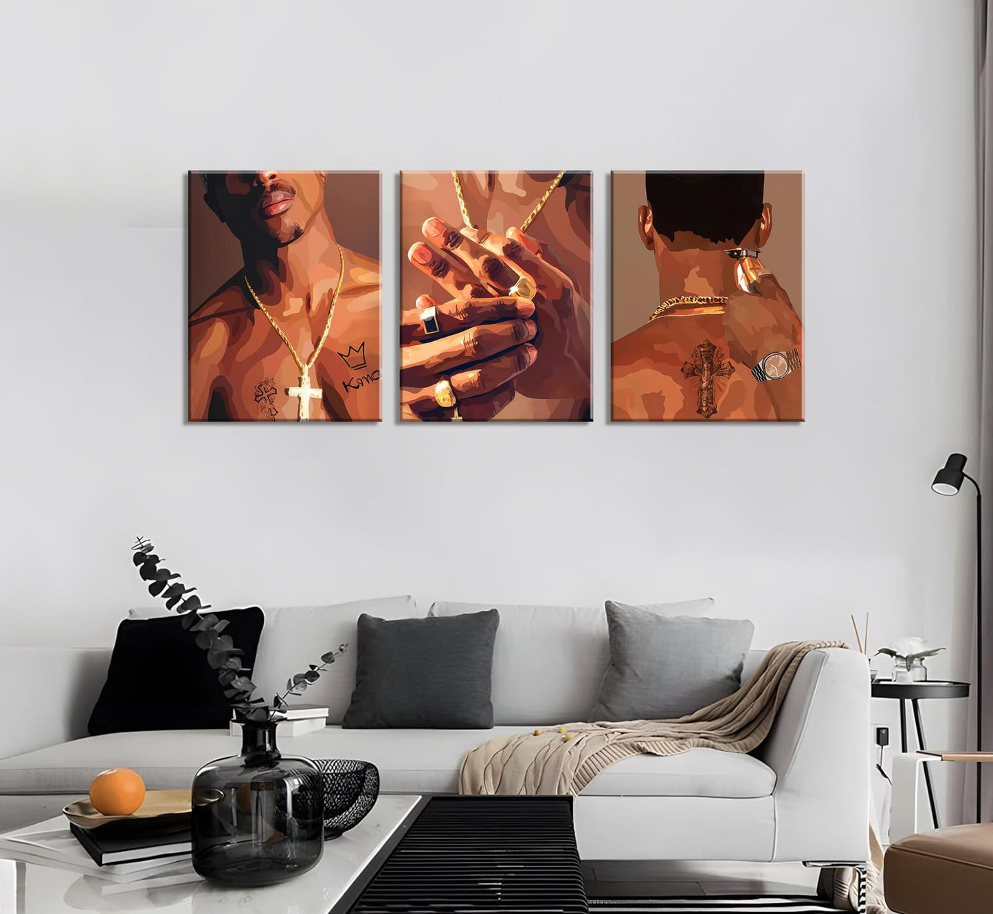 3 Pcs Black Woman Poster Wall Art African American Black Female Pictures Wall Decor Black Canvas Print African American Decor Artwork for Bedroom Living Room Bathroom Office Home Decoration