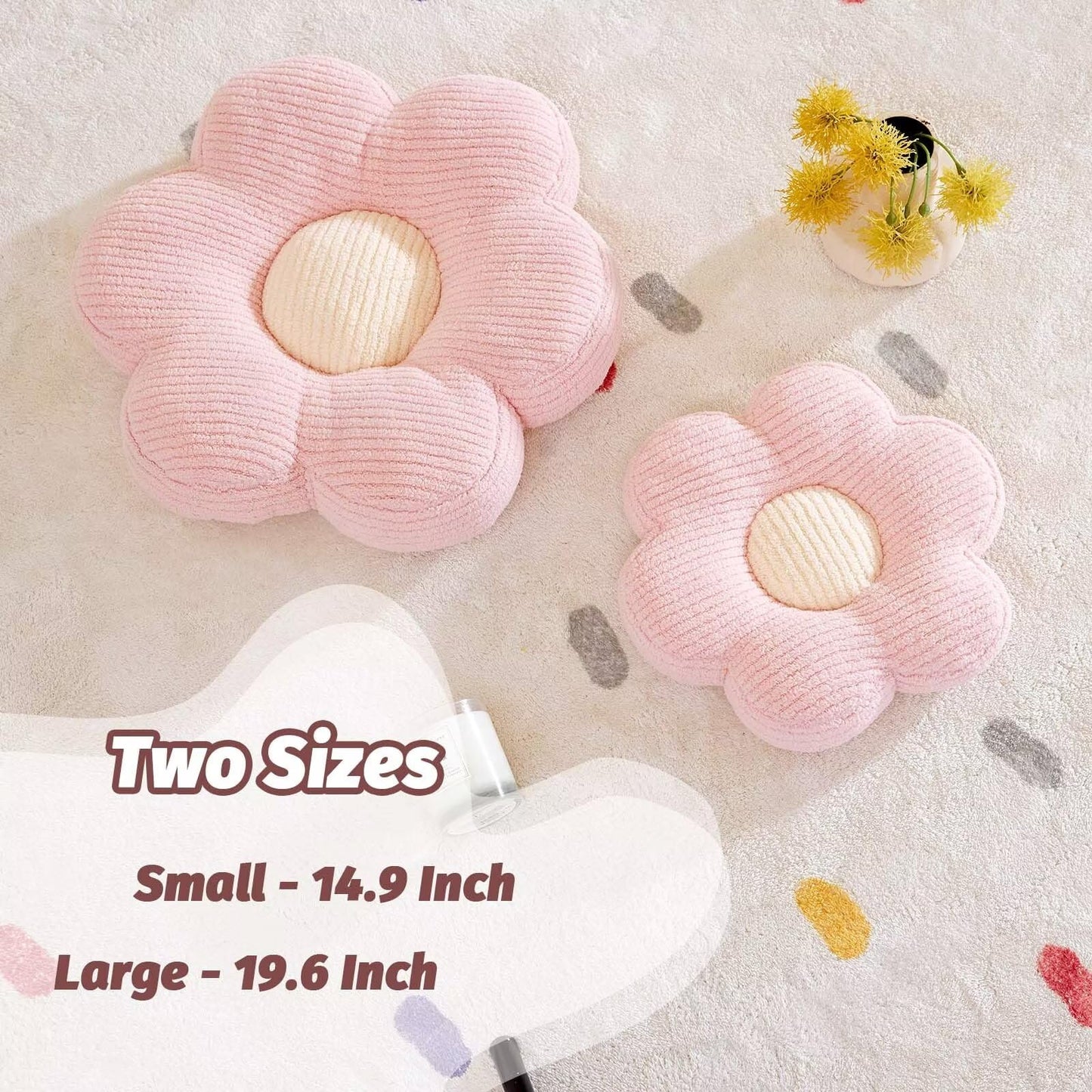 Flower Pillow, Flower Shaped Pillow Cute Flower Decorative Pillows for Bed, Soft Flower Pillow Daisy Pillow Home Decor Floor Seating Cushion (Sage Green, 19.6 Inches)