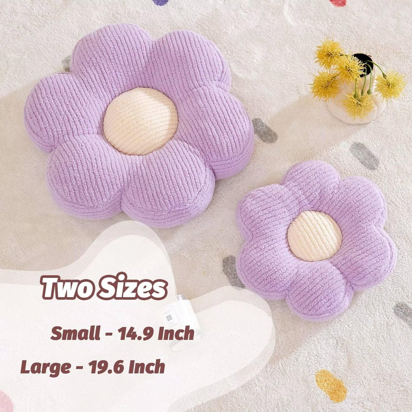 Flower Pillow, Flower Shaped Pillow Cute Flower Decorative Pillows for Bed, Soft Flower Pillow Daisy Pillow Home Decor Floor Seating Cushion (Sage Green, 19.6 Inches)