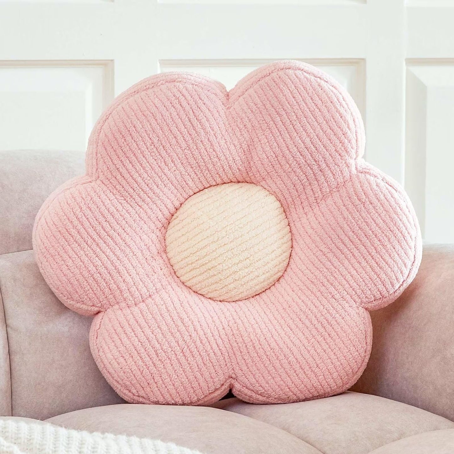 Flower Pillow, Flower Shaped Pillow Cute Flower Decorative Pillows for Bed, Soft Flower Pillow Daisy Pillow Home Decor Floor Seating Cushion (Sage Green, 19.6 Inches)