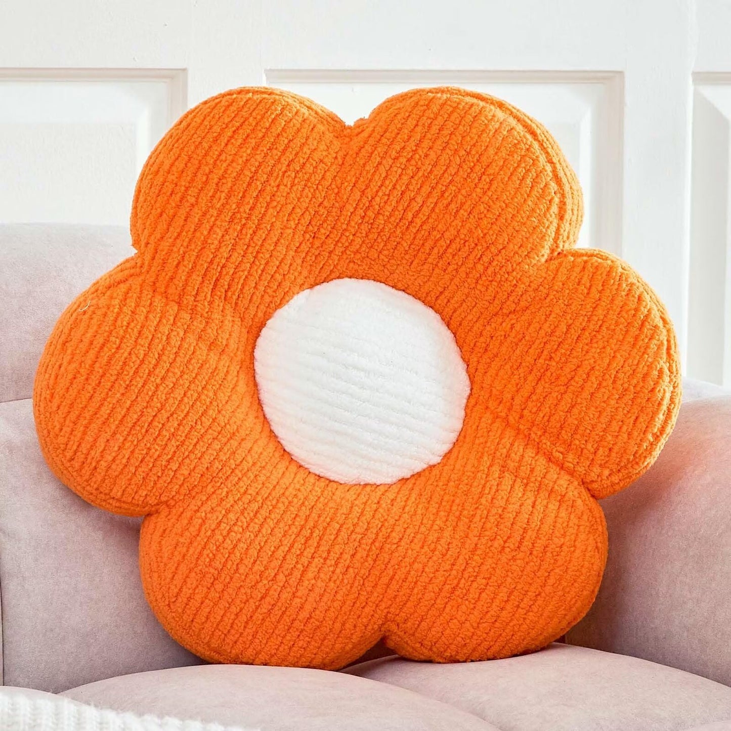 Flower Pillow, Flower Shaped Pillow Cute Flower Decorative Pillows for Bed, Soft Flower Pillow Daisy Pillow Home Decor Floor Seating Cushion (Sage Green, 19.6 Inches)