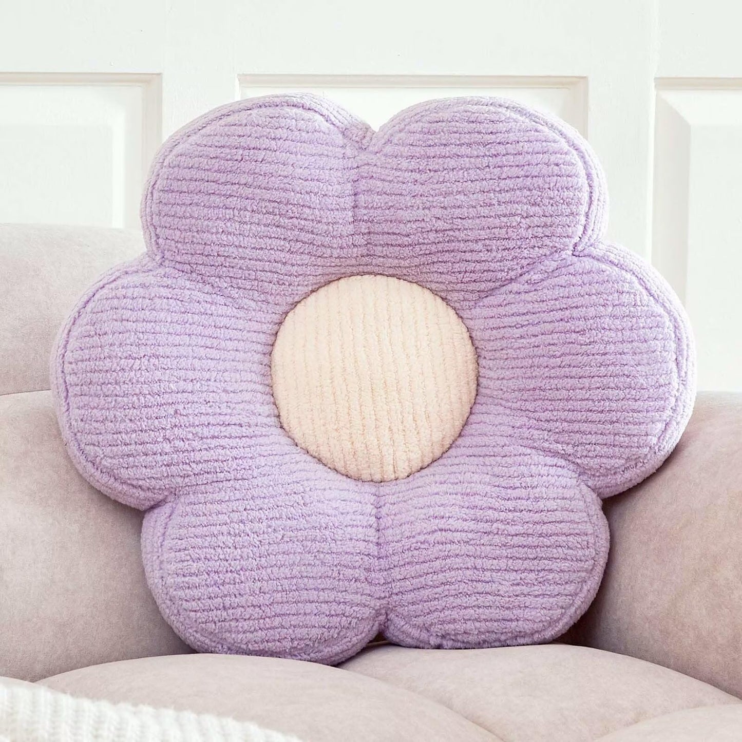 Flower Pillow, Flower Shaped Pillow Cute Flower Decorative Pillows for Bed, Soft Flower Pillow Daisy Pillow Home Decor Floor Seating Cushion (Sage Green, 19.6 Inches)
