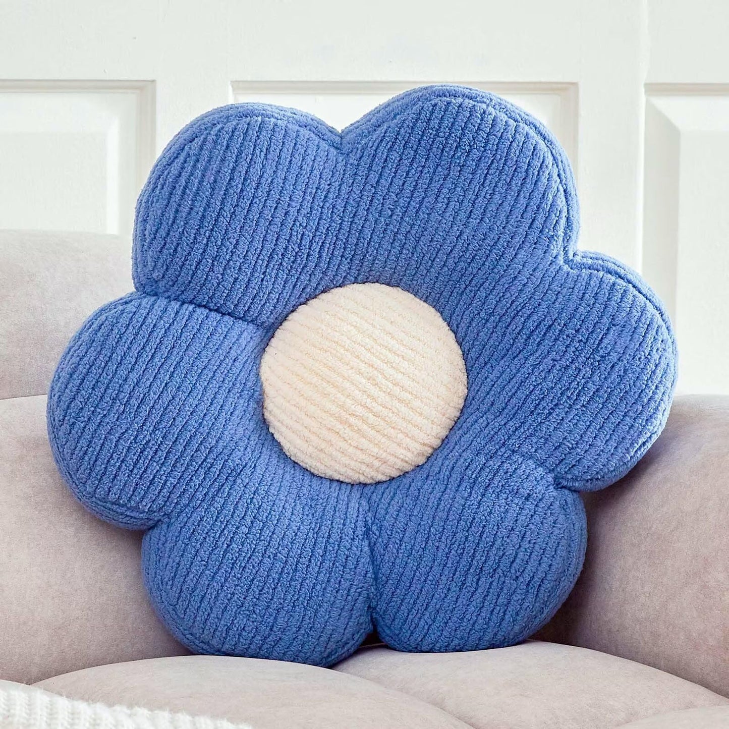 Flower Pillow, Flower Shaped Pillow Cute Flower Decorative Pillows for Bed, Soft Flower Pillow Daisy Pillow Home Decor Floor Seating Cushion (Sage Green, 19.6 Inches)